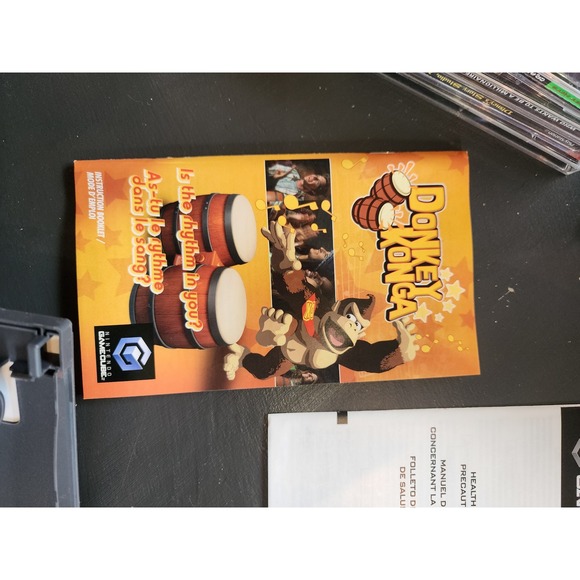 Donkey Konga DK Bongos Controller Nintendo Gamecube CIB Complete w/ Game - Picture 8 of 16